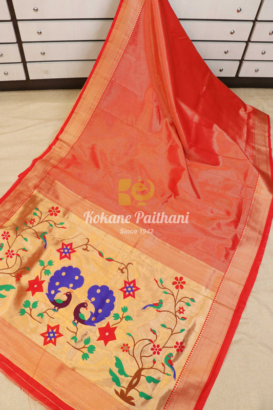 Jari Lining Tissue Semi Paithani