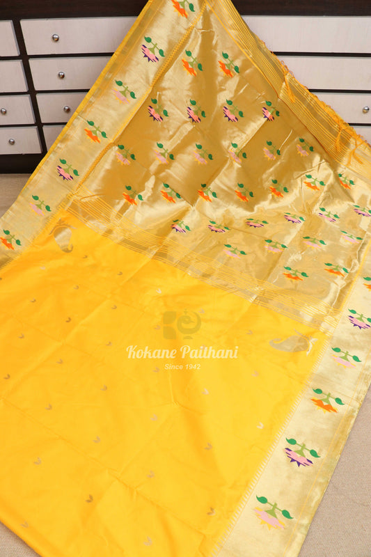 Semi Aasawali Brocade Paithani Saree