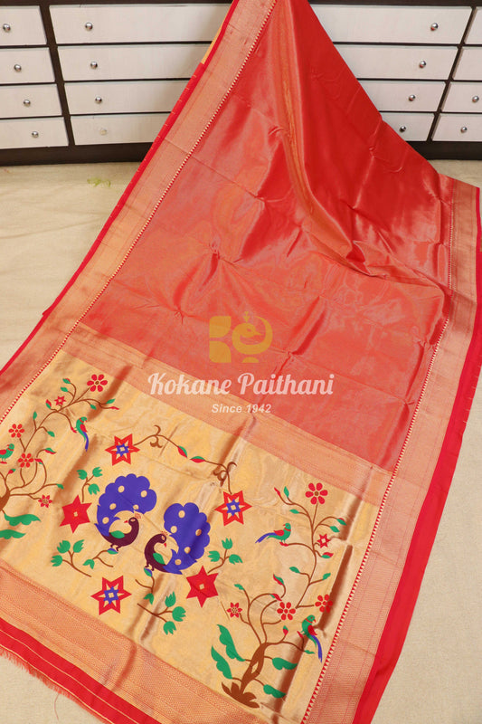 Jari Lining Tissue Semi Paithani