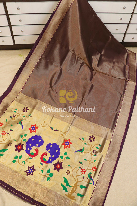 Jari Lining Tissue Semi Paithani