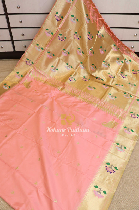 Semi Aasawali Brocade Paithani Saree