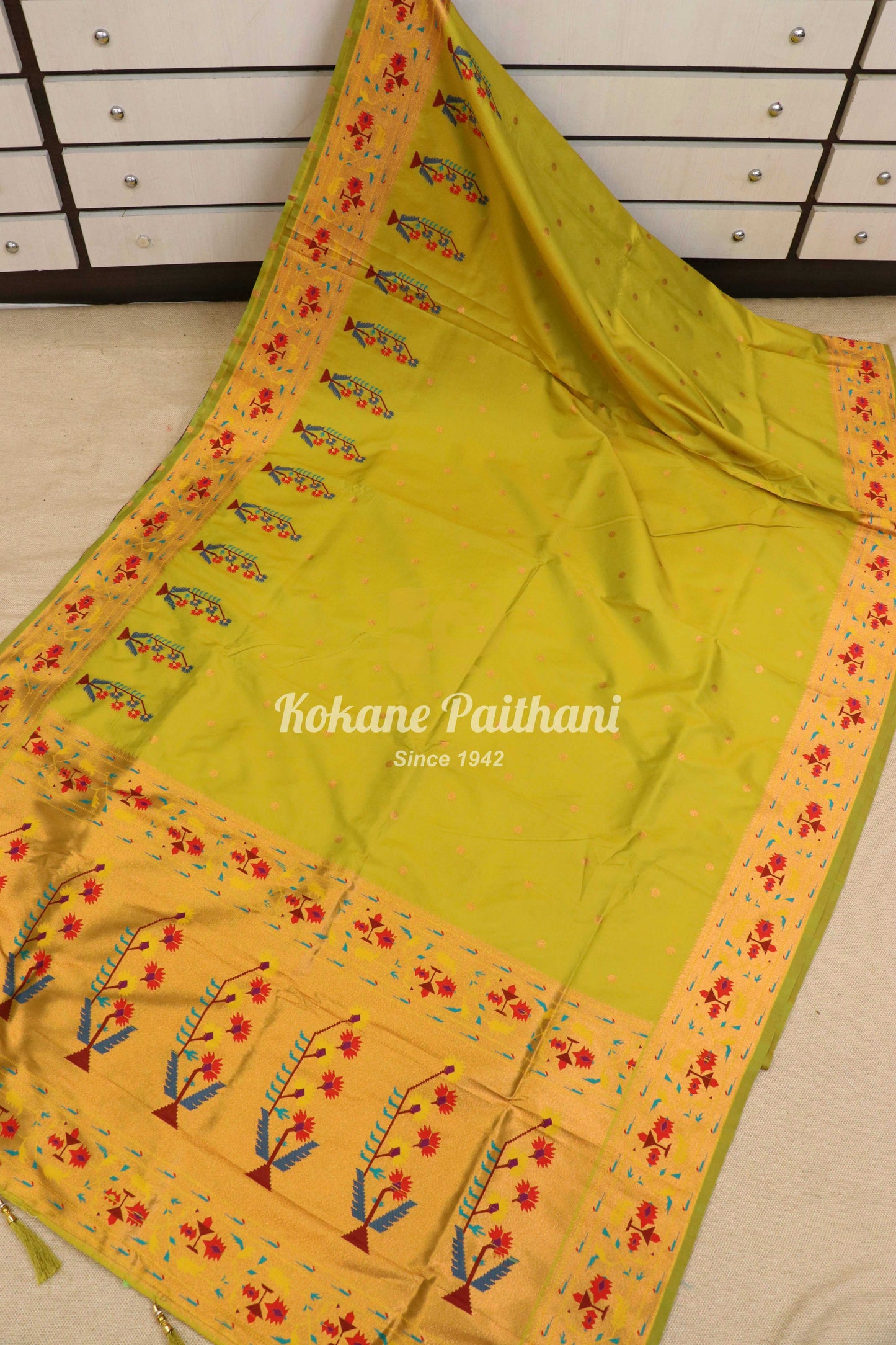Asawali Silk Brocade Semi Paithani