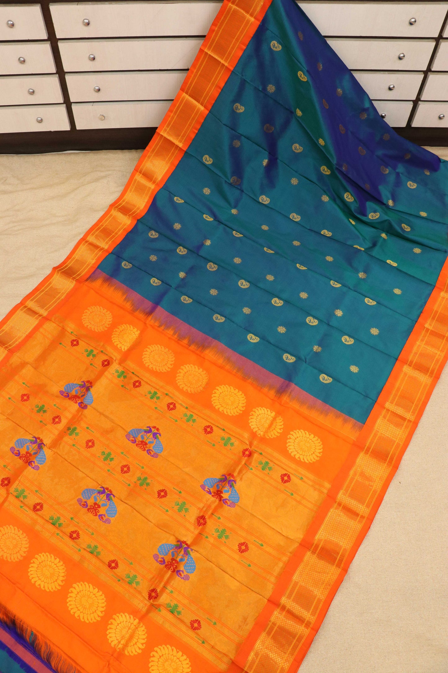 Maharani Pallu Silk Paithani Saree