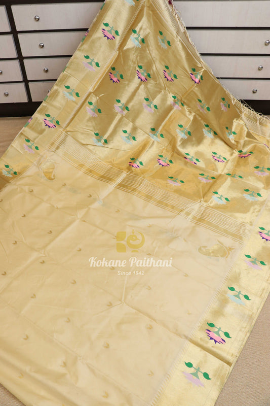 Semi Aasawali Brocade Paithani Saree