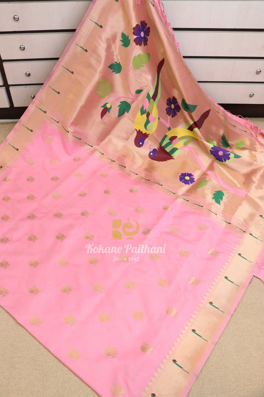 Semi Muniya Brocade Paithani Saree