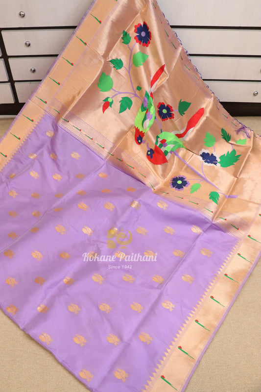 Semi Muniya Brocade Paithani Saree