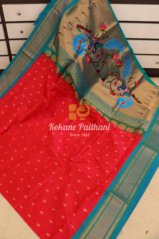 Kadiyal Rich Pallu Paithani Saree