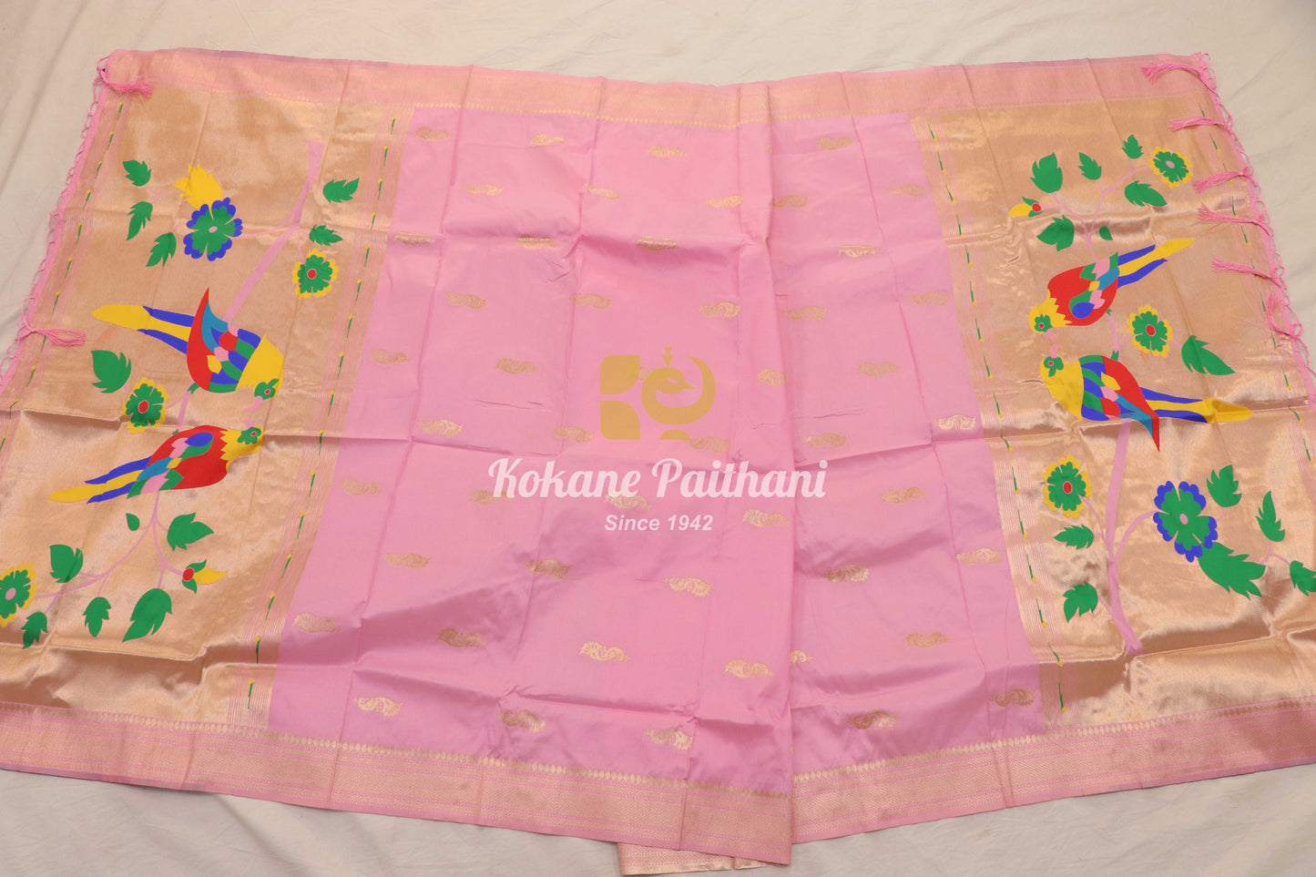 Parrots pallu Paithani Dupatta