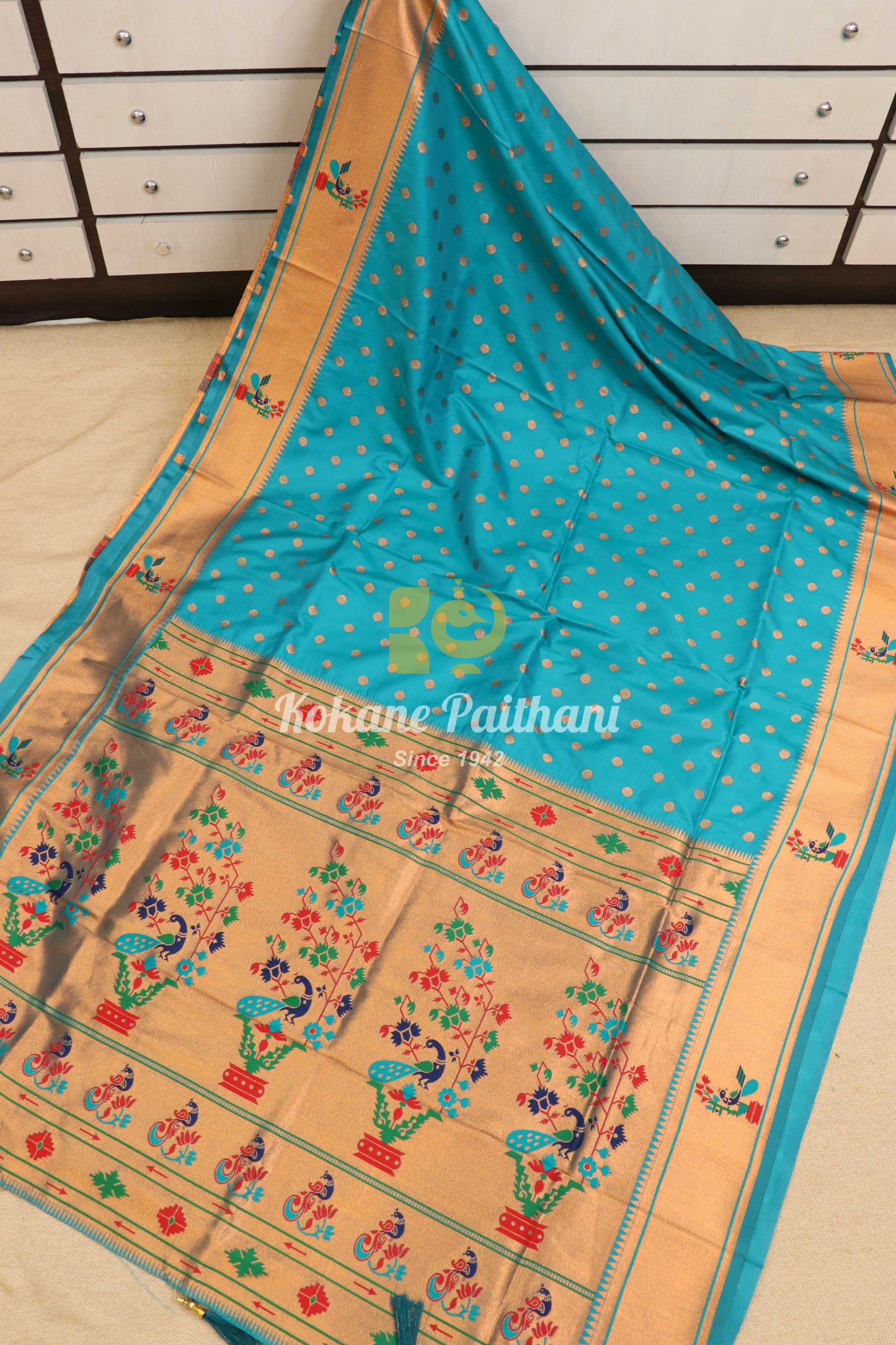 Pari Silk Brocade Semi Paithani