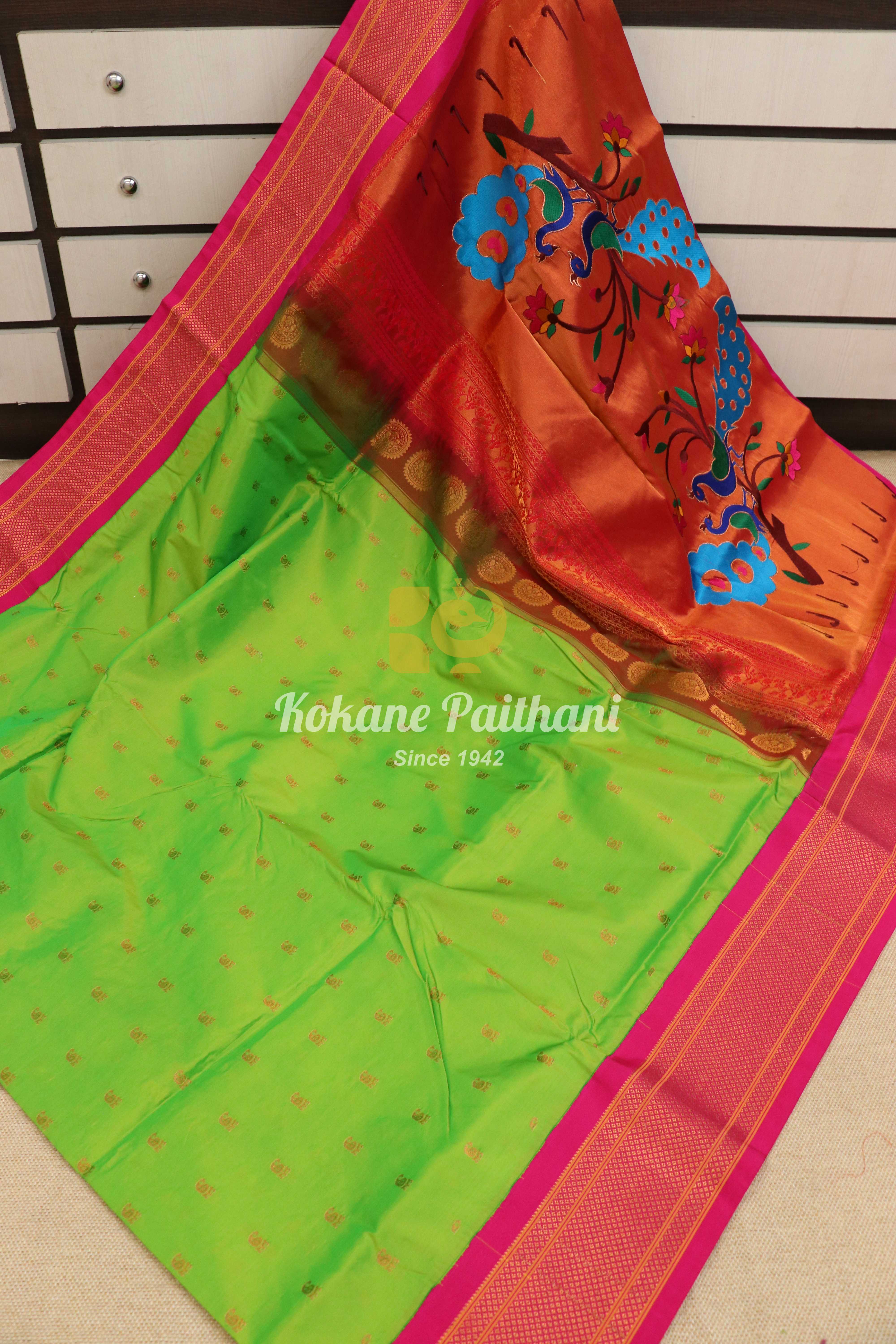Kadiyal Rich Pallu Paithani Saree – Kokane Paithani and Sons