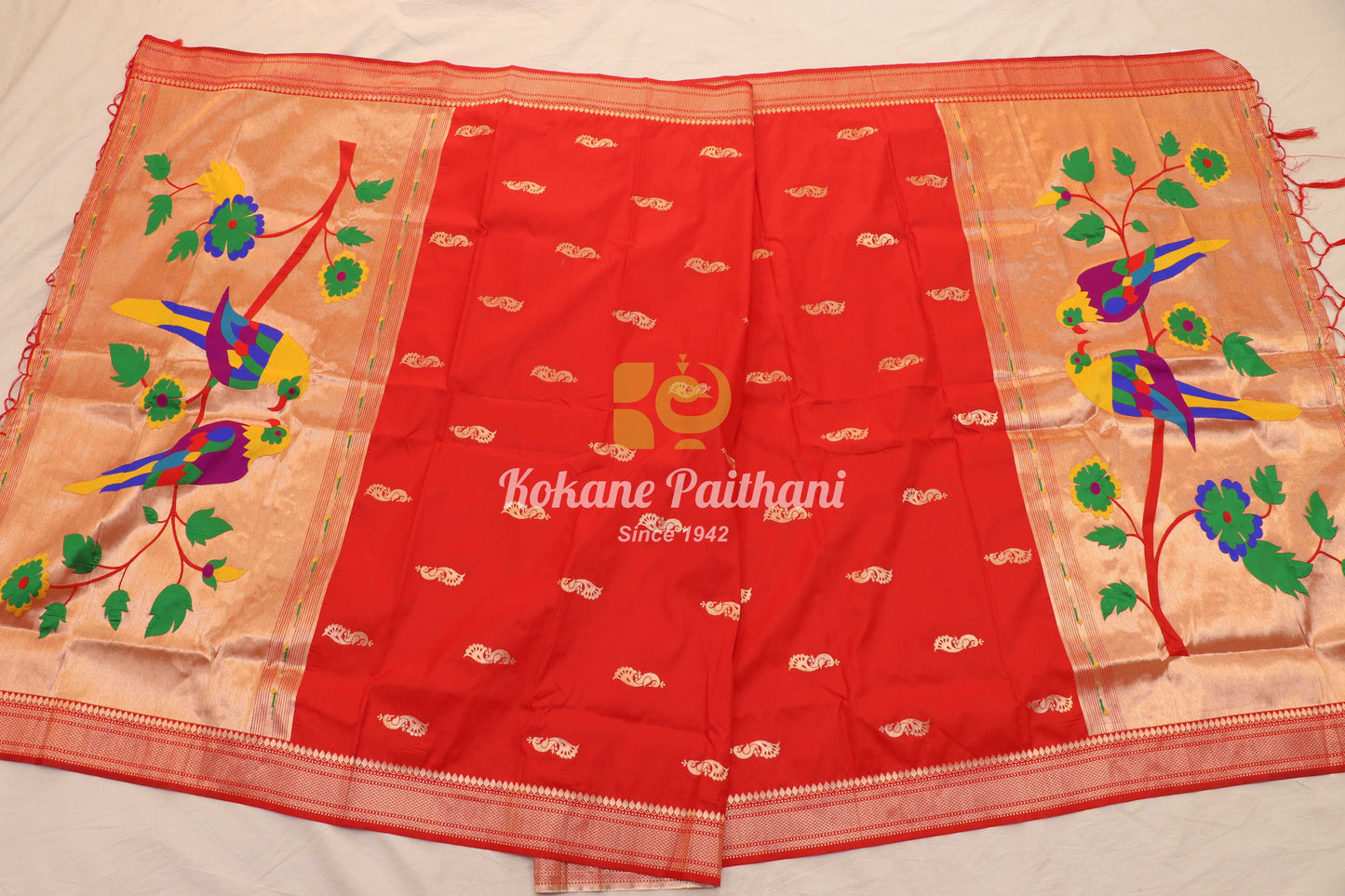 Parrots pallu Paithani Dupatta