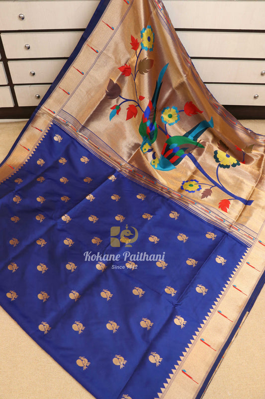 Semi Muniya Brocade Paithani Saree