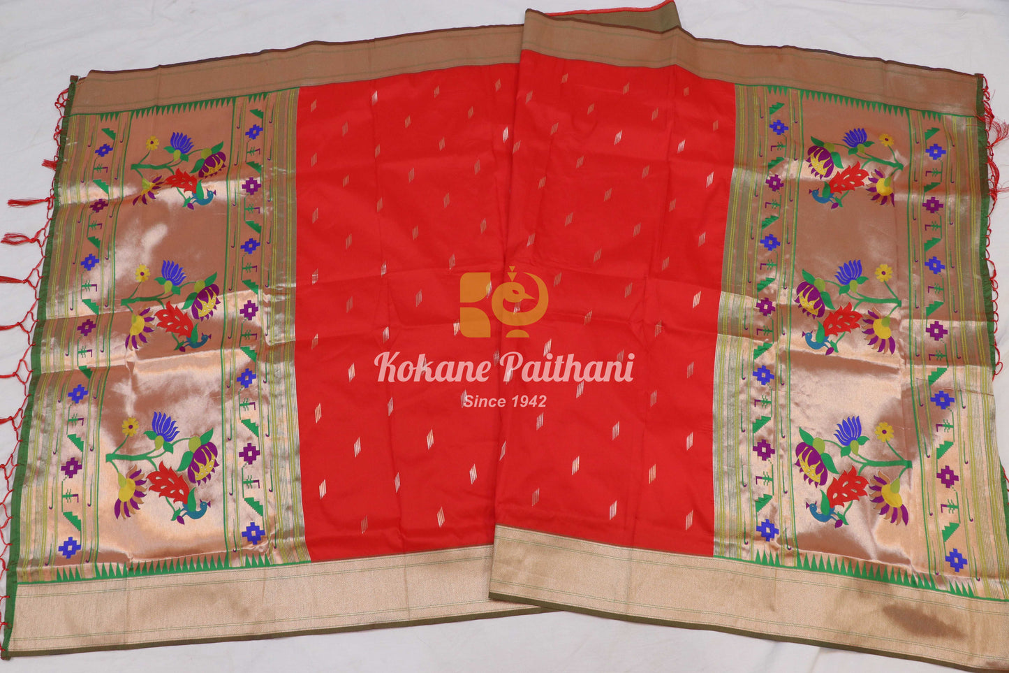 Peacock Lotus Paithani Dupatta