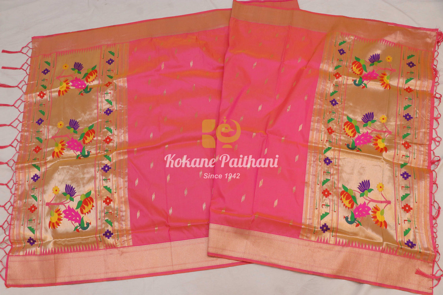 Peacock Lotus Paithani Dupatta