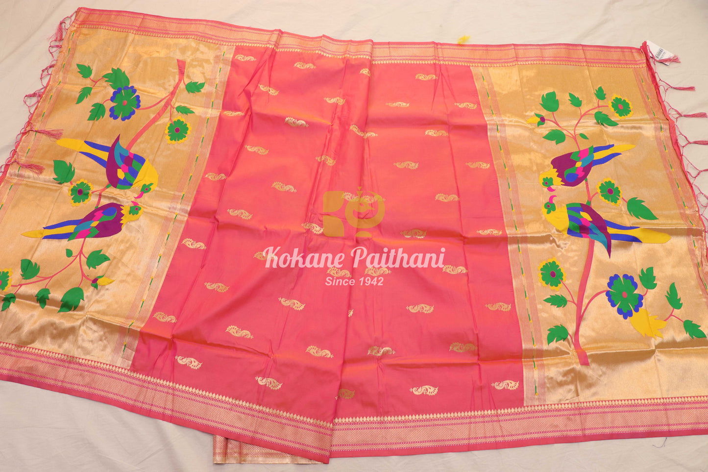 Parrots pallu Paithani Dupatta