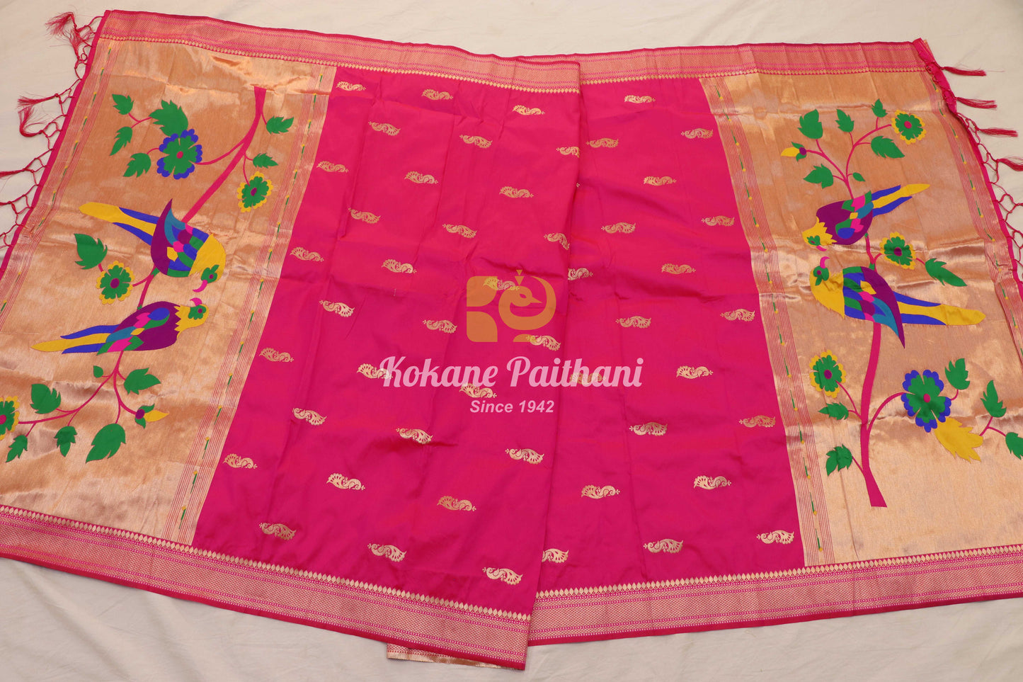 Parrots pallu Paithani Dupatta