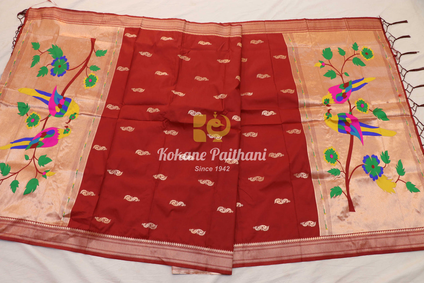 Parrots pallu Paithani Dupatta