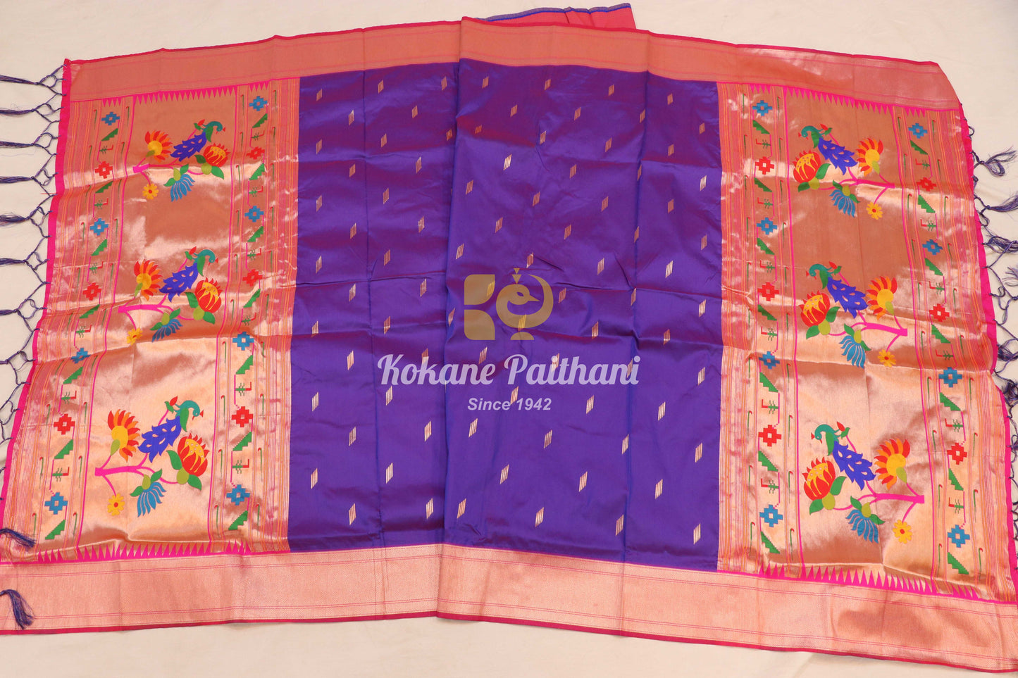 Peacock Lotus Paithani Dupatta