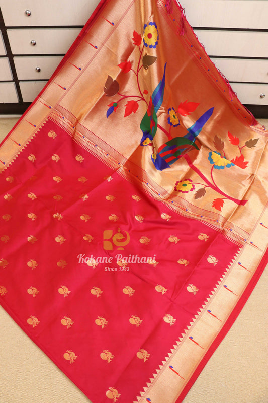 Semi Muniya Brocade Paithani Saree