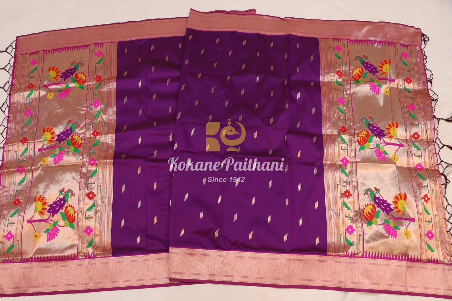 Peacock Lotus Paithani Dupatta