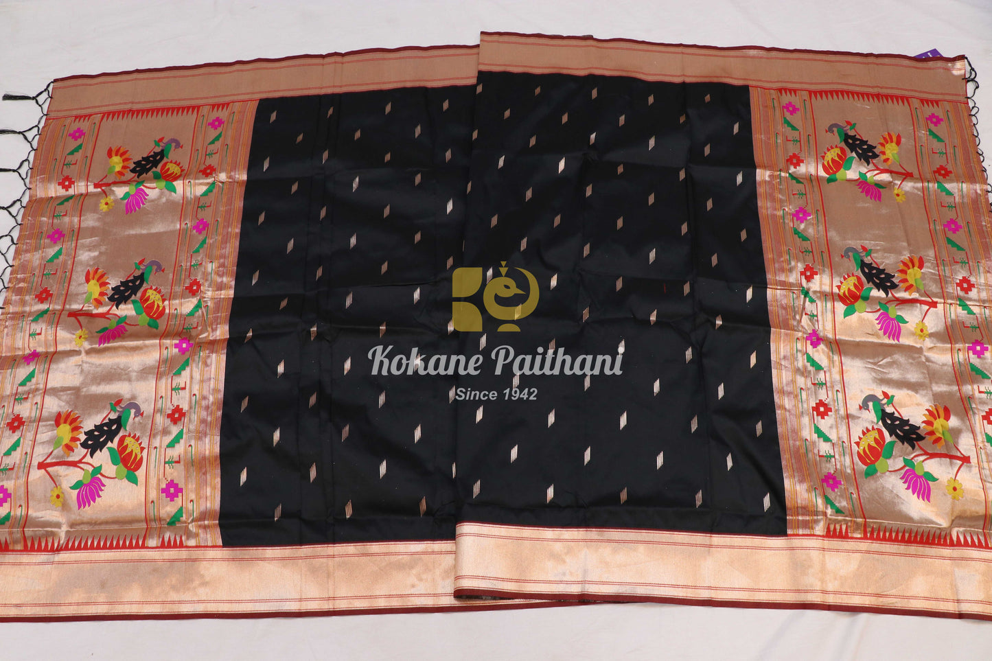 Peacock Lotus Paithani Dupatta