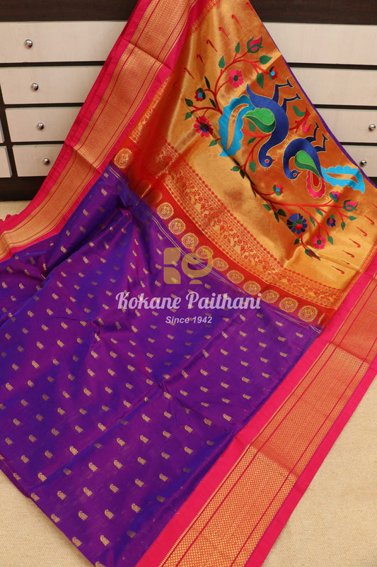 Kadiyal Rich Pallu Paithani Saree