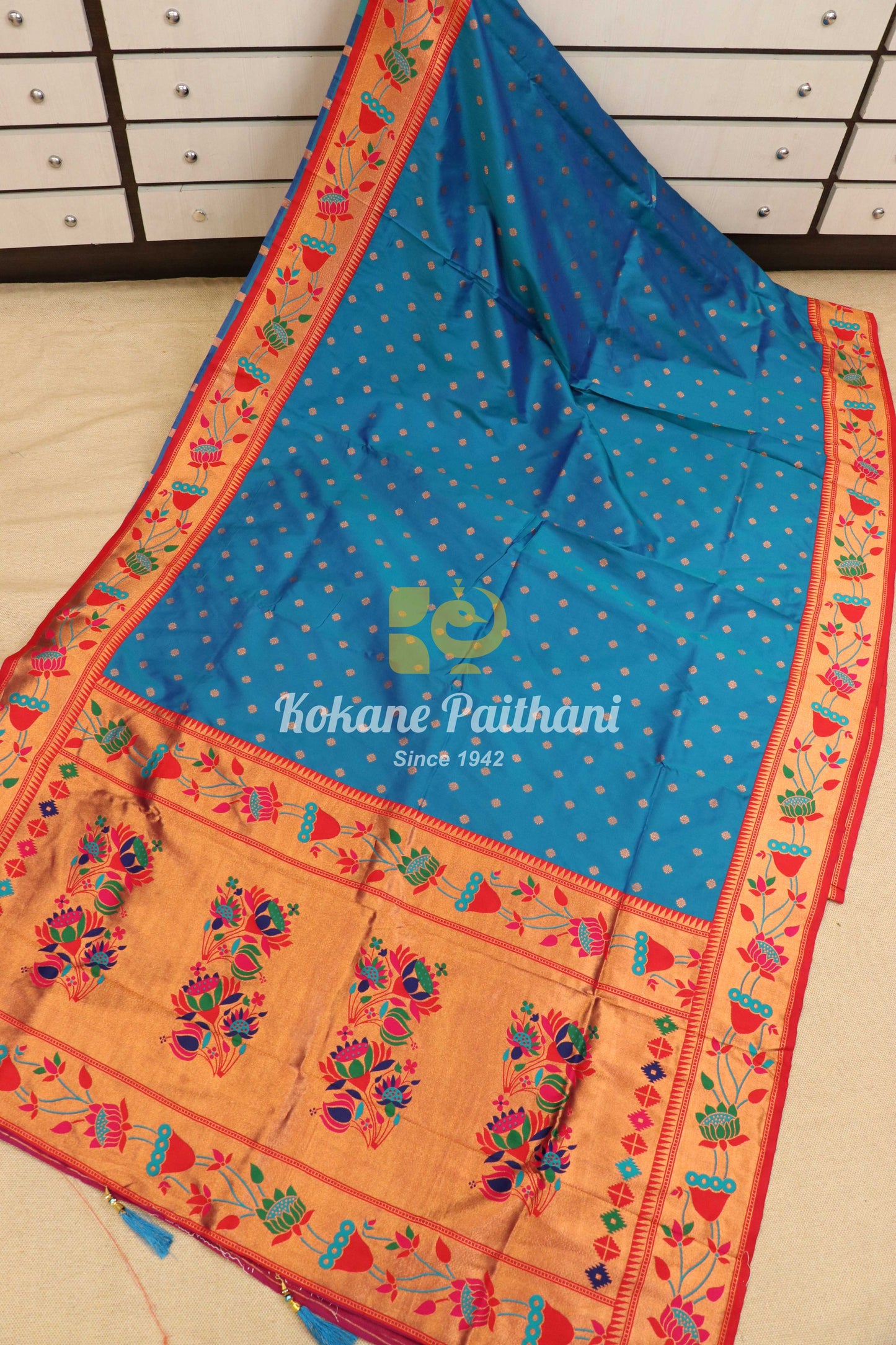 Vinayak Silk Brocade Semi Paithani