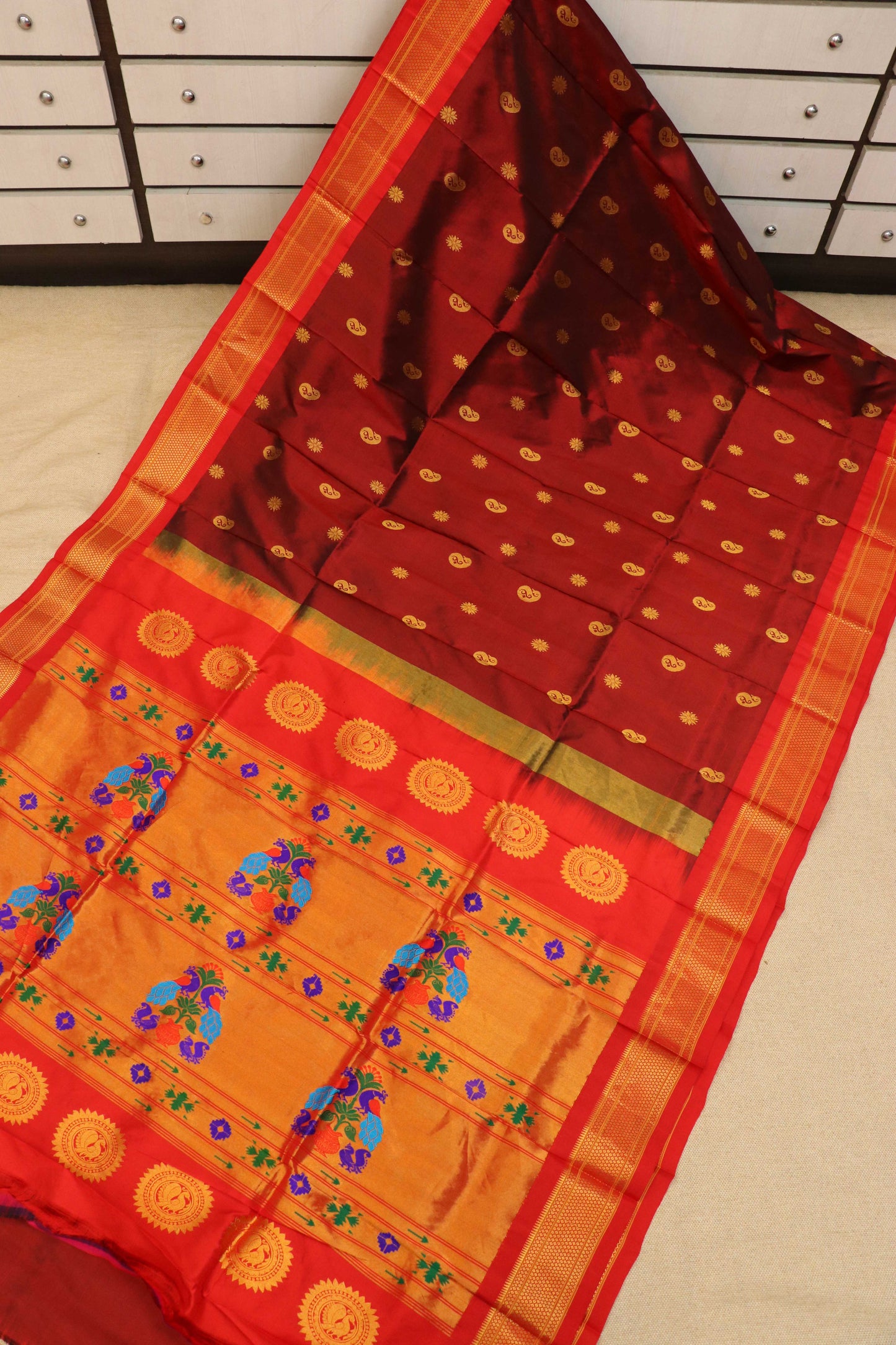 Maharani Pallu Silk Paithani Saree