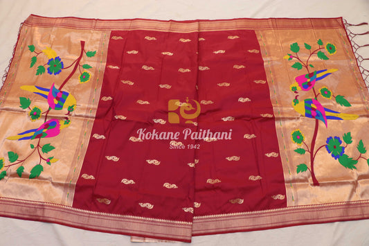 Parrots pallu Paithani Dupatta