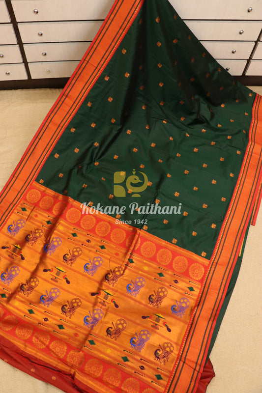 Peacock Pallu Semi Paithani