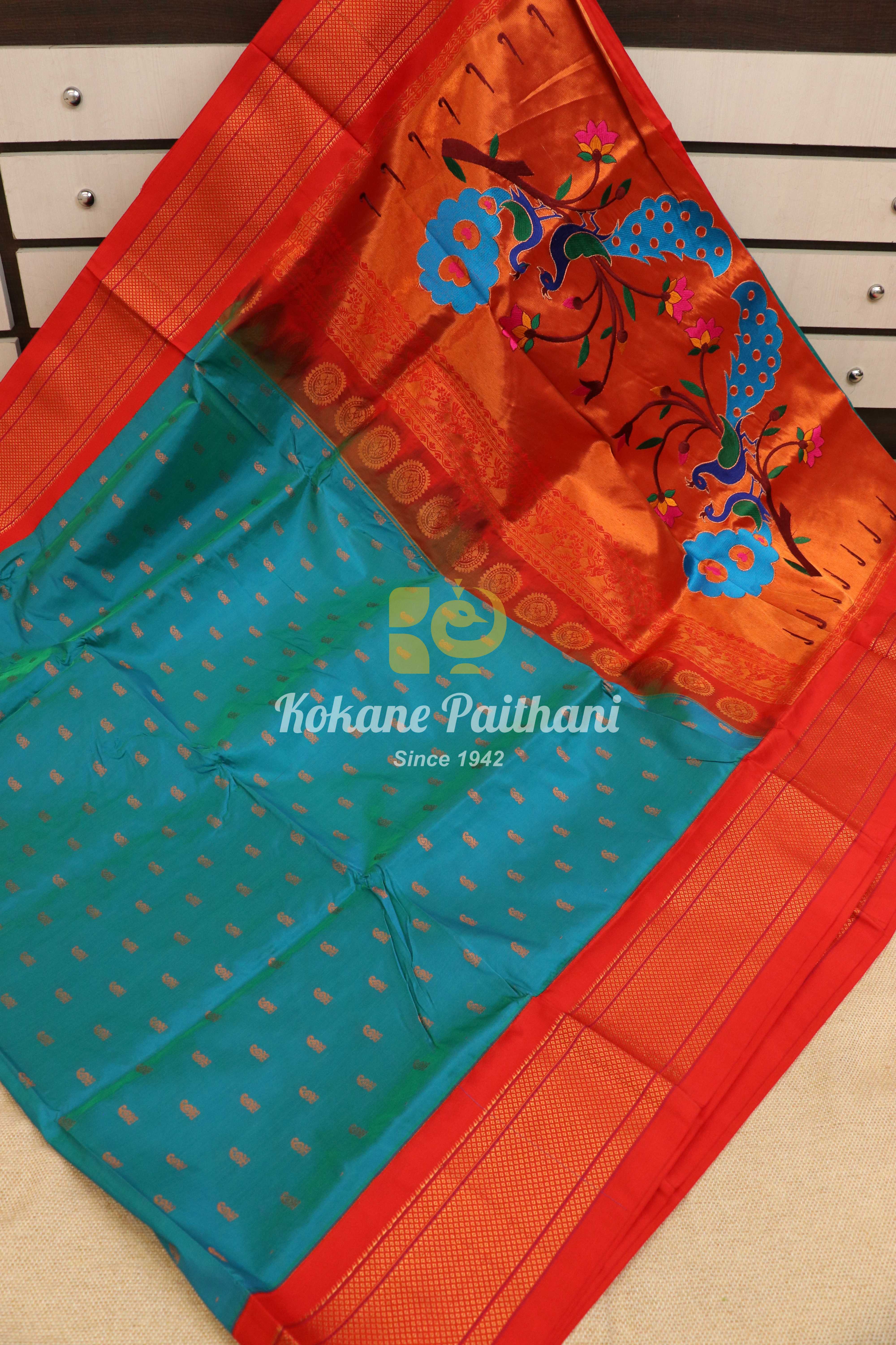 Kadiyal Rich Pallu Paithani Saree – Kokane Paithani and Sons