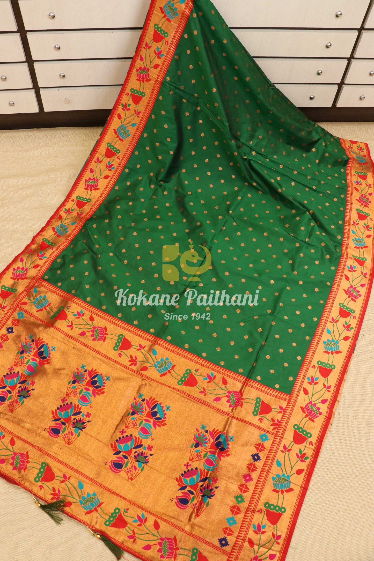 Vinayak Silk Brocade Semi Paithani