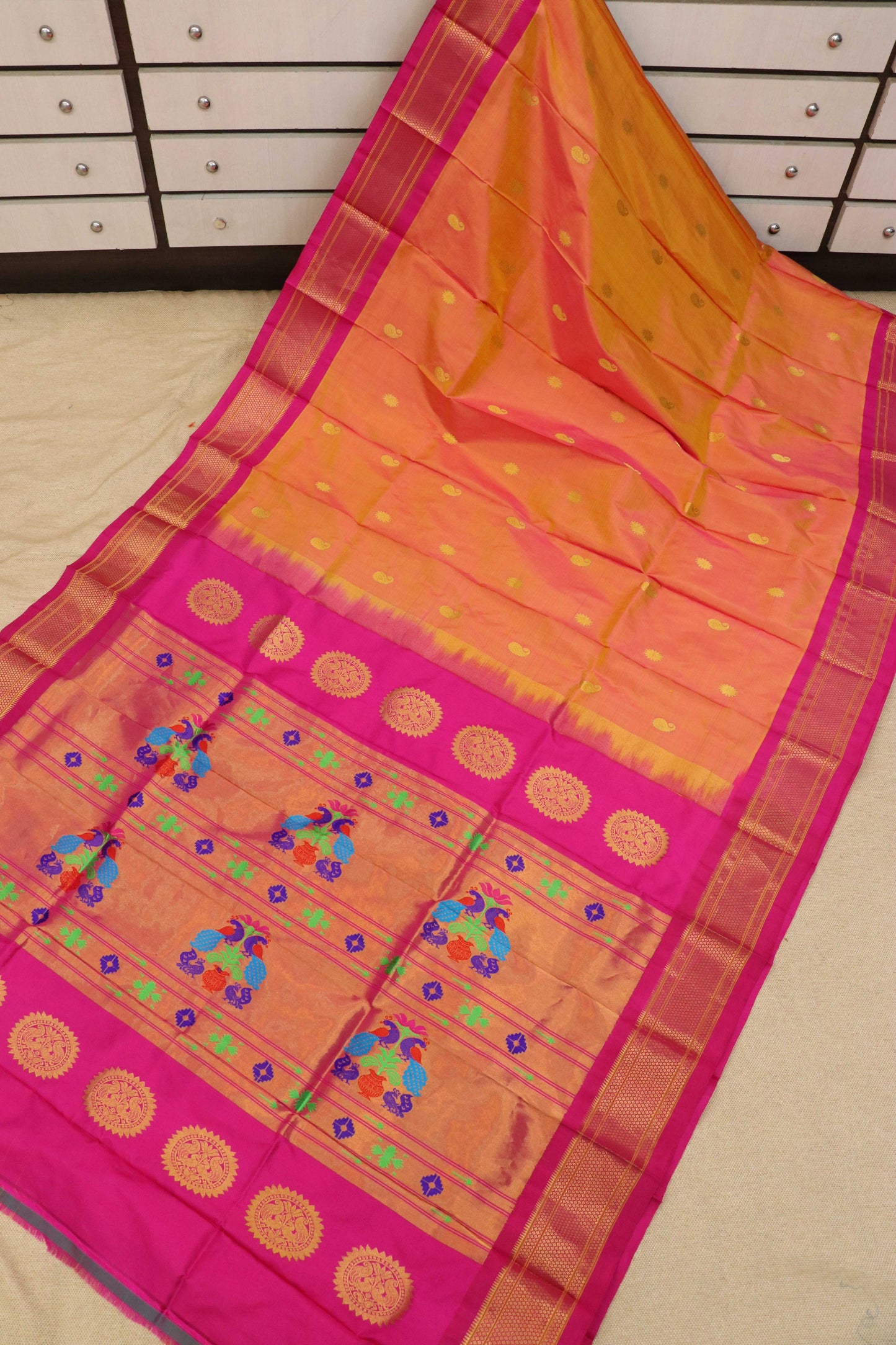 Maharani Pallu Silk Paithani Saree