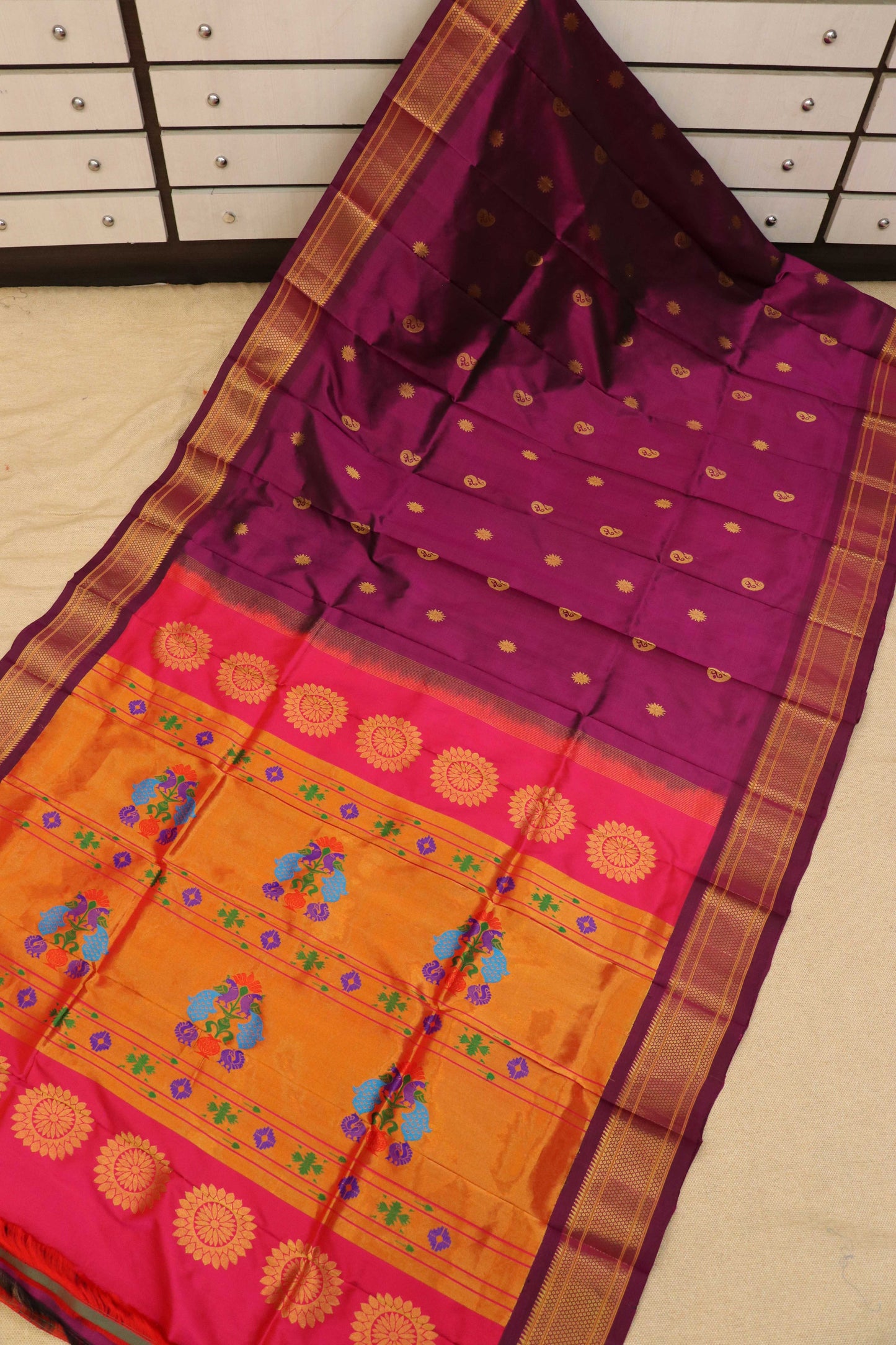 Maharani Pallu Silk Paithani Saree