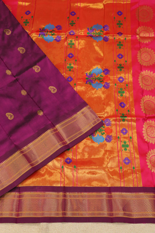 Maharani Pallu Silk Paithani Saree
