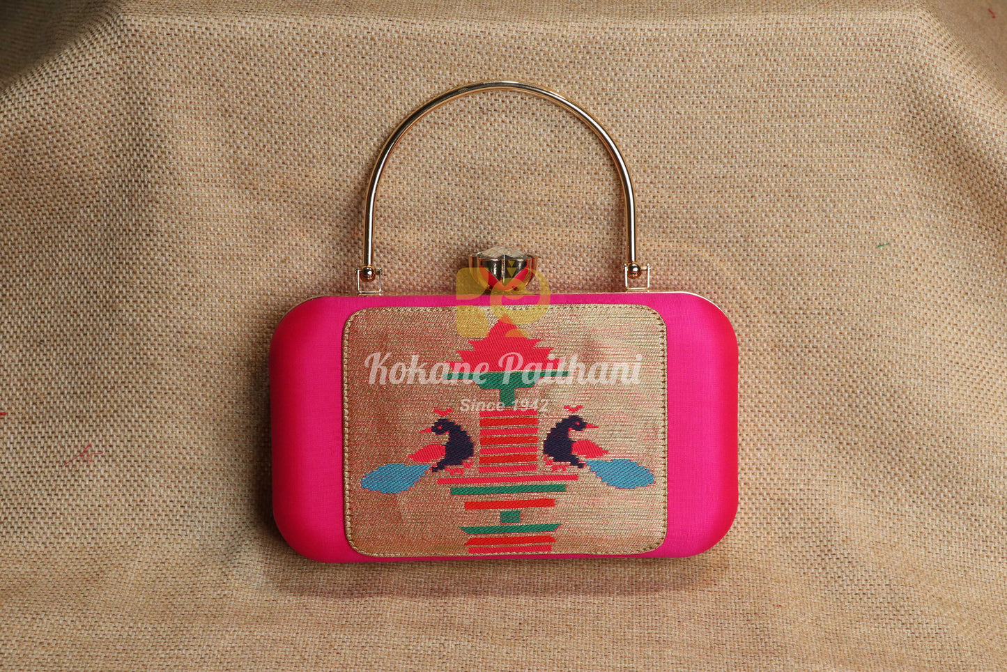 Paithani Handle Clutch Purse