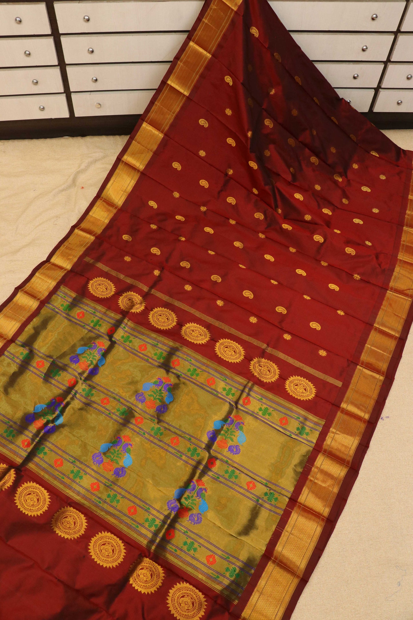 Maharani Pallu Silk Paithani Saree