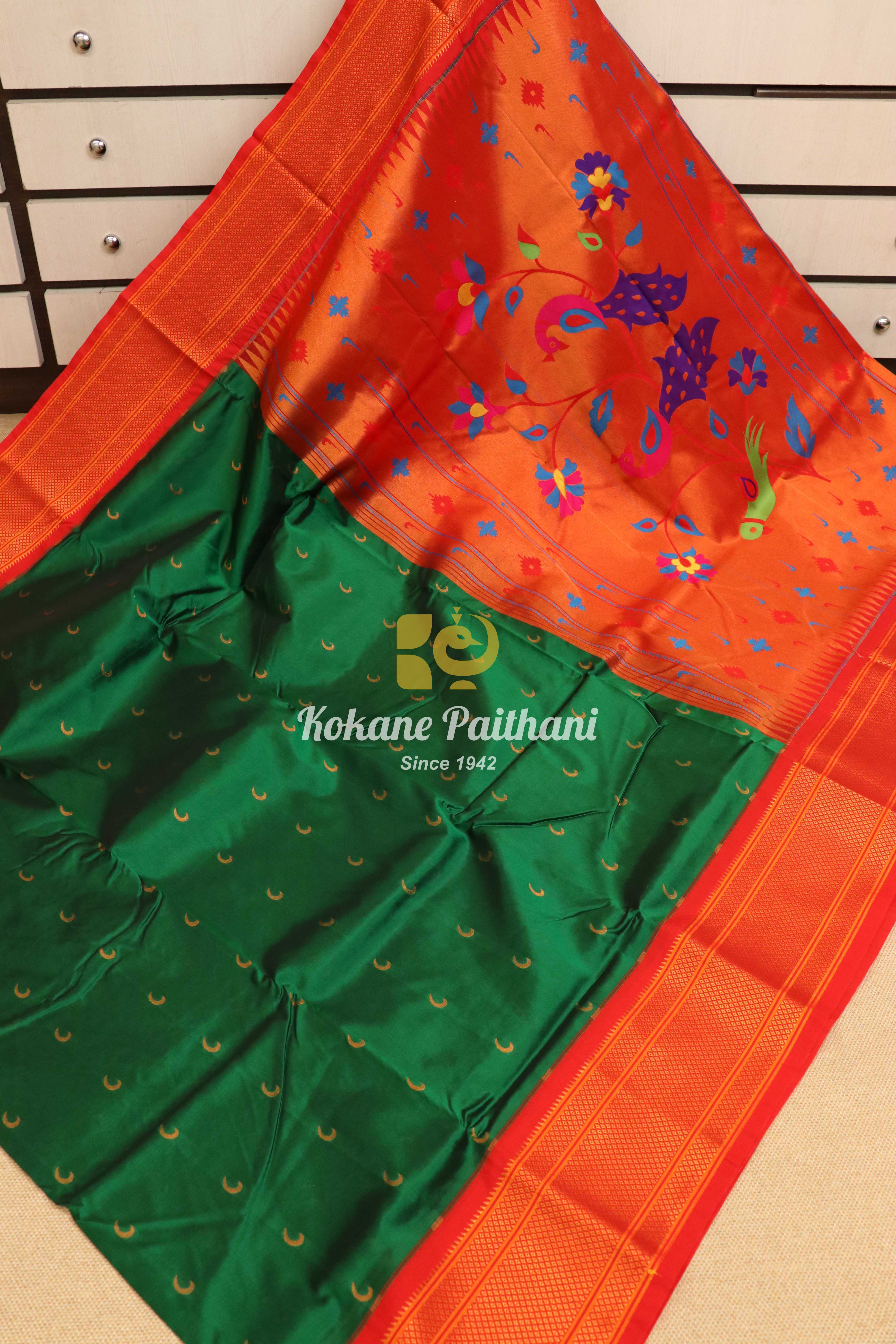 Kadiyal Chandrakala Fancy Pallu Paithani – Kokane Paithani and Sons