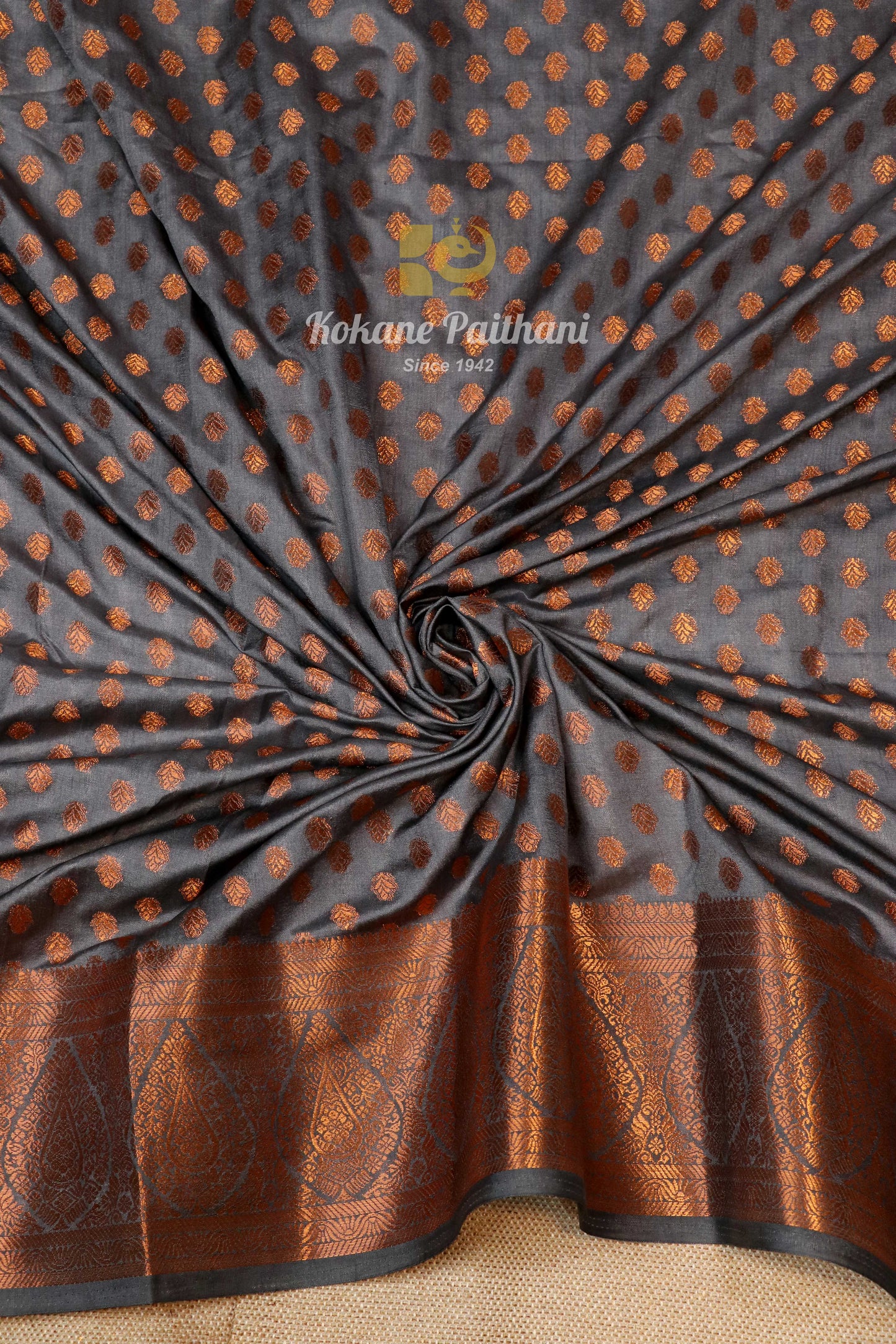 Raw Copper Saree