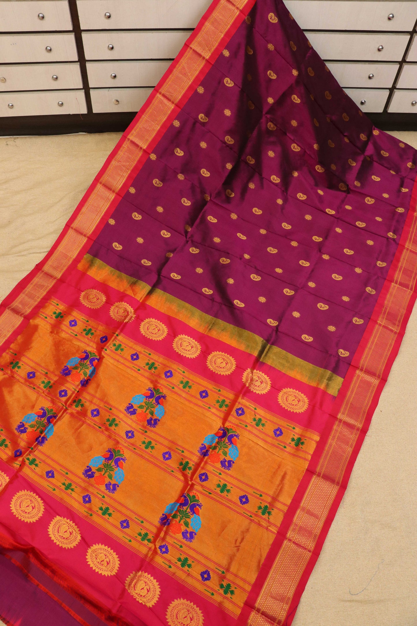 Maharani Pallu Silk Paithani Saree