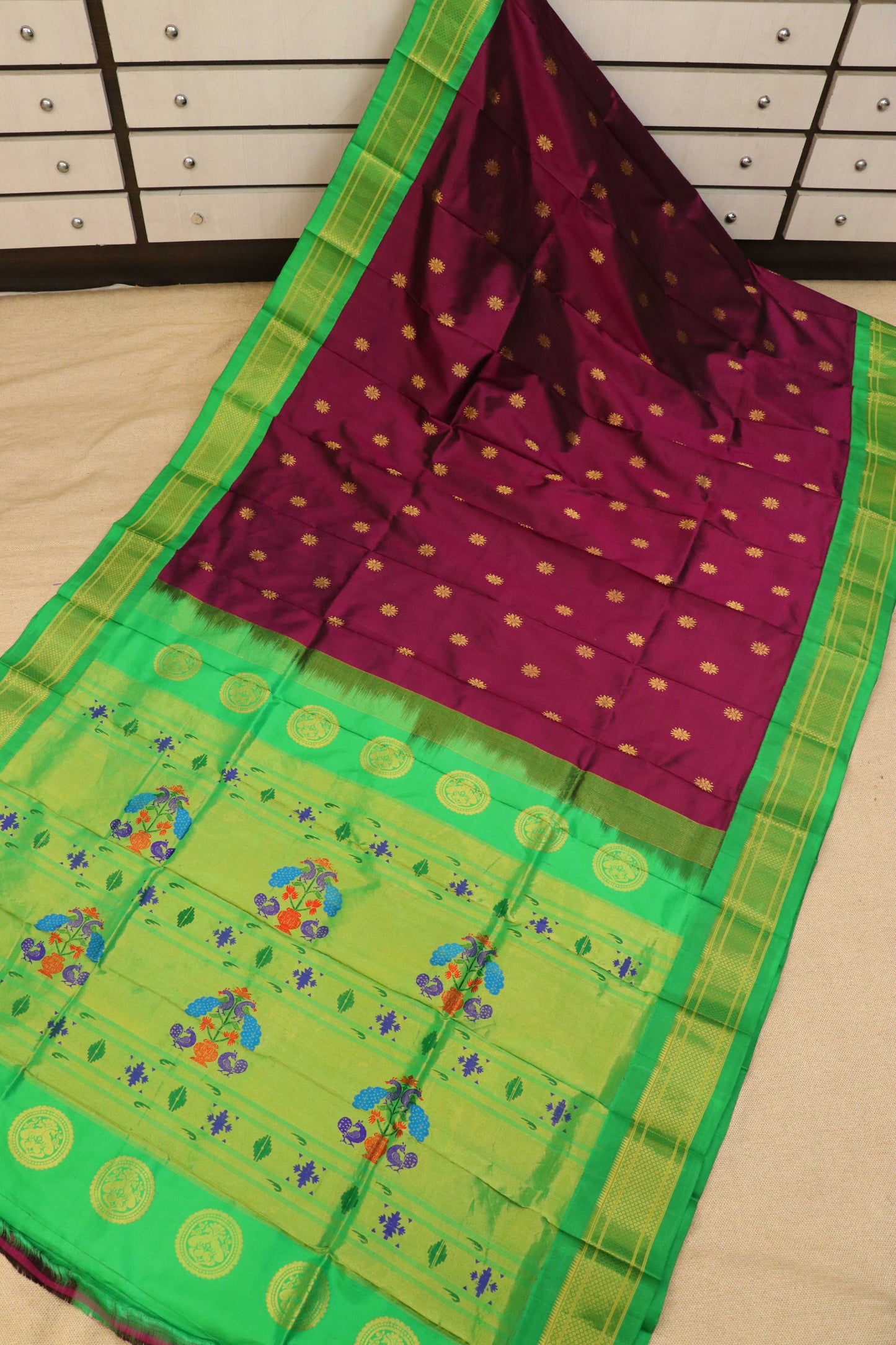 Maharani Pallu Silk Paithani Saree