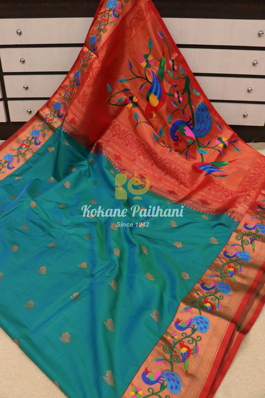 Embroidery Brocade Paithani Saree