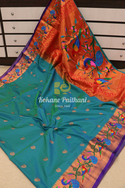 Embroidery Brocade Paithani Saree