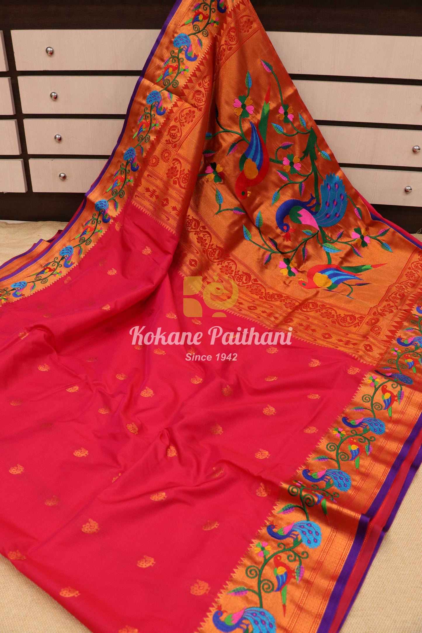 Embroidery Brocade Paithani Saree