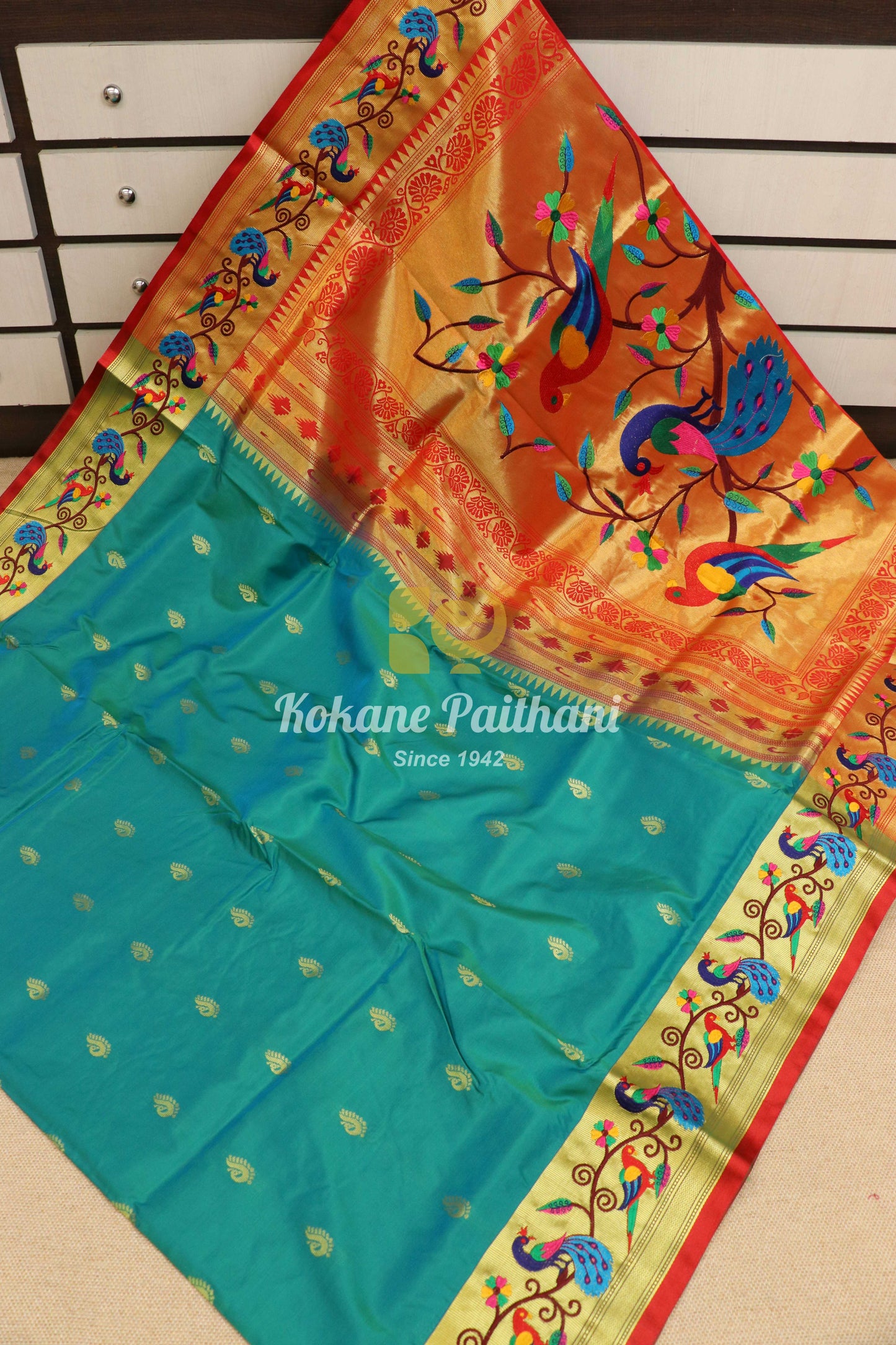Embroidery Brocade Paithani Saree