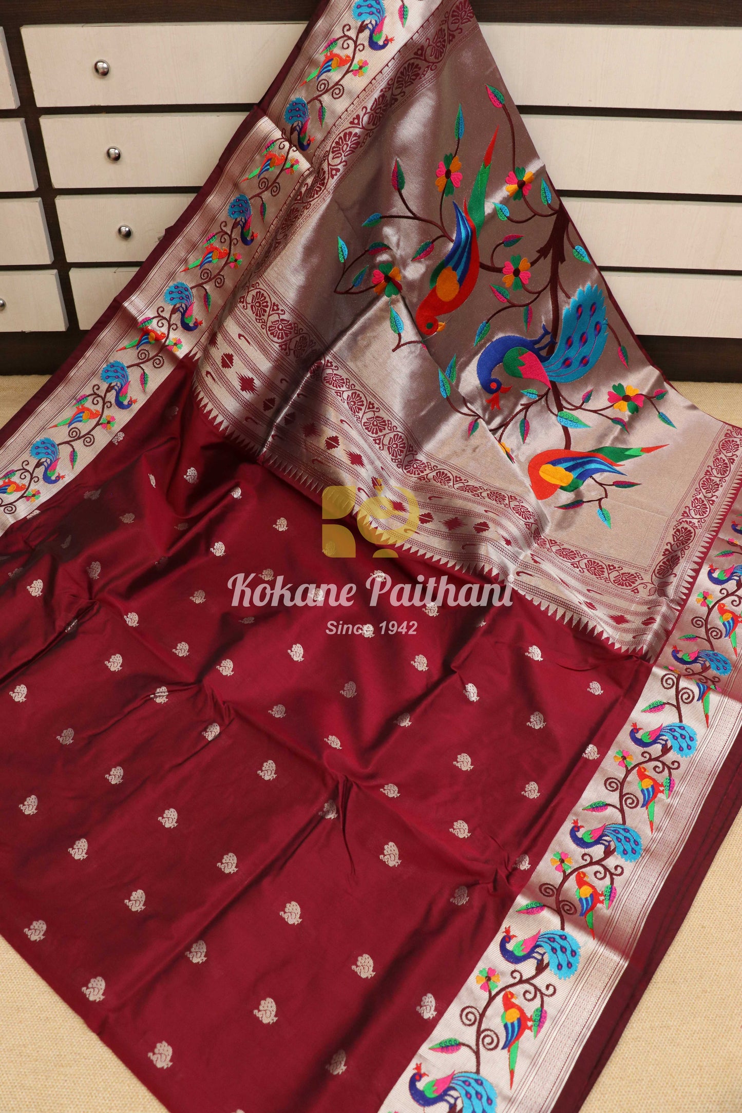 Embroidery Brocade Paithani Saree