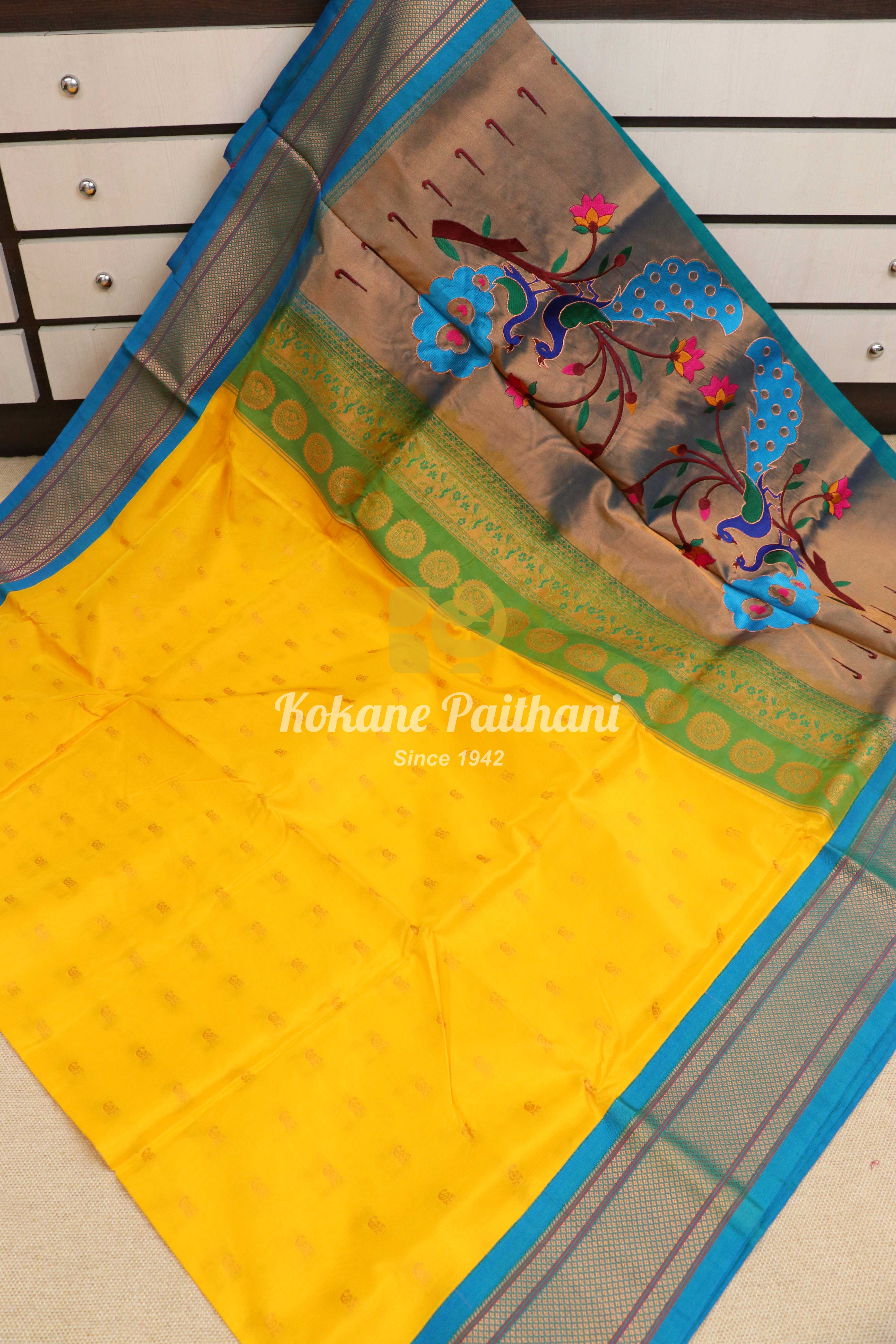 Kadiyal Rich Pallu Paithani Saree – Kokane Paithani and Sons