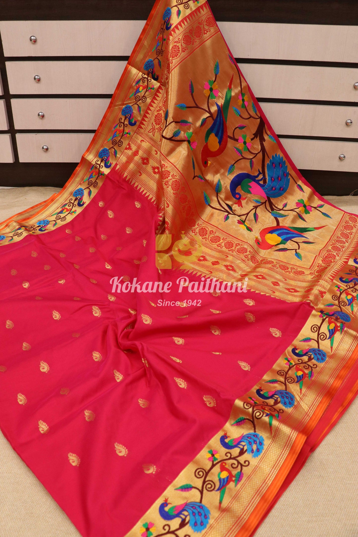 Embroidery Brocade Paithani Saree