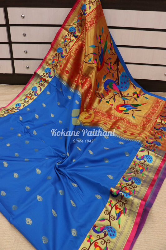 Embroidery Brocade Paithani Saree
