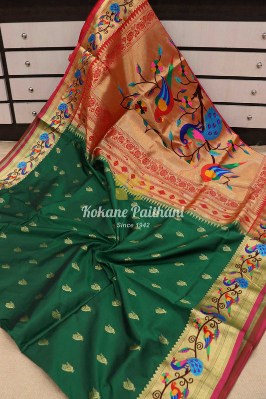 Embroidery Brocade Paithani Saree